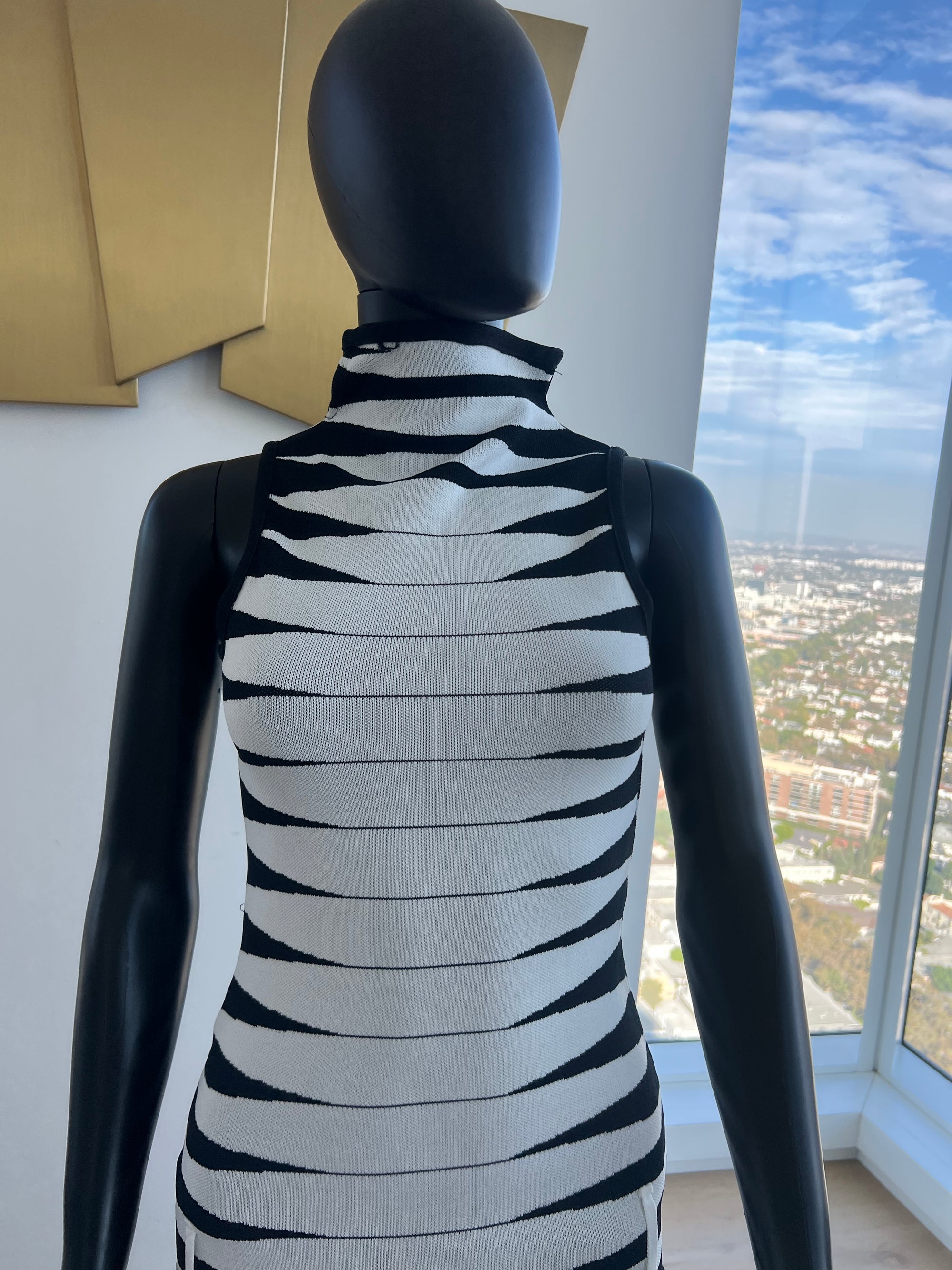 White and Black Stripe Dress! Small! New! Never Worn