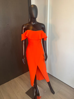 Chic Tangerine Sleeveless Dress Medium