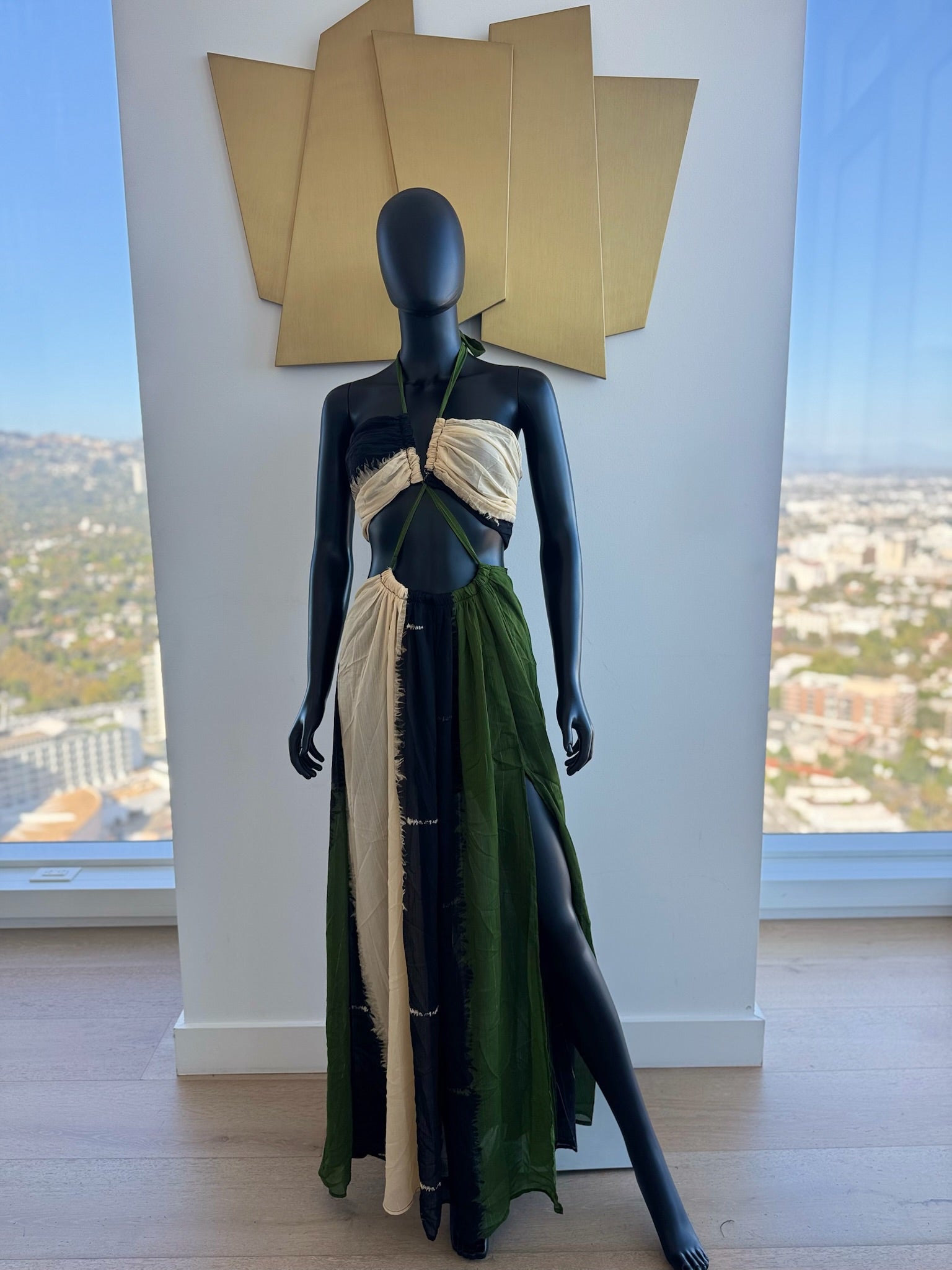 Black and Green Maxi-Dress! Small! New!