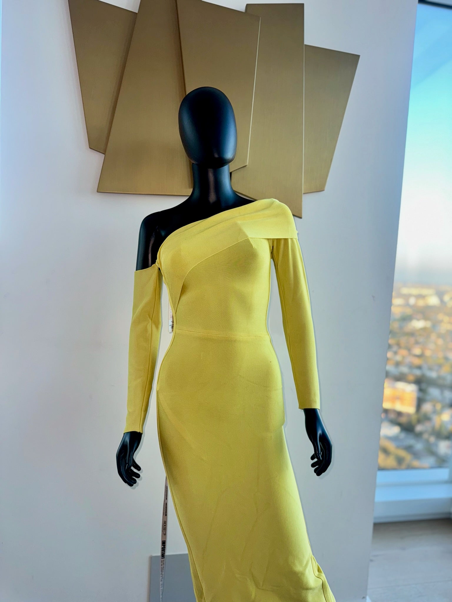 Very Tight Yellow Dress! XS