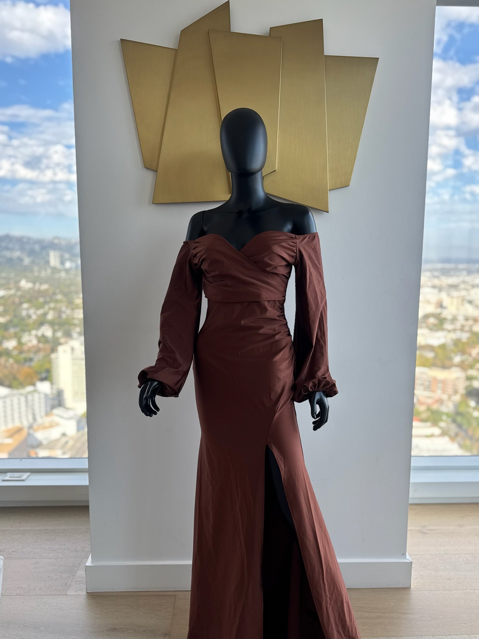 Brown Fitted Gown! New