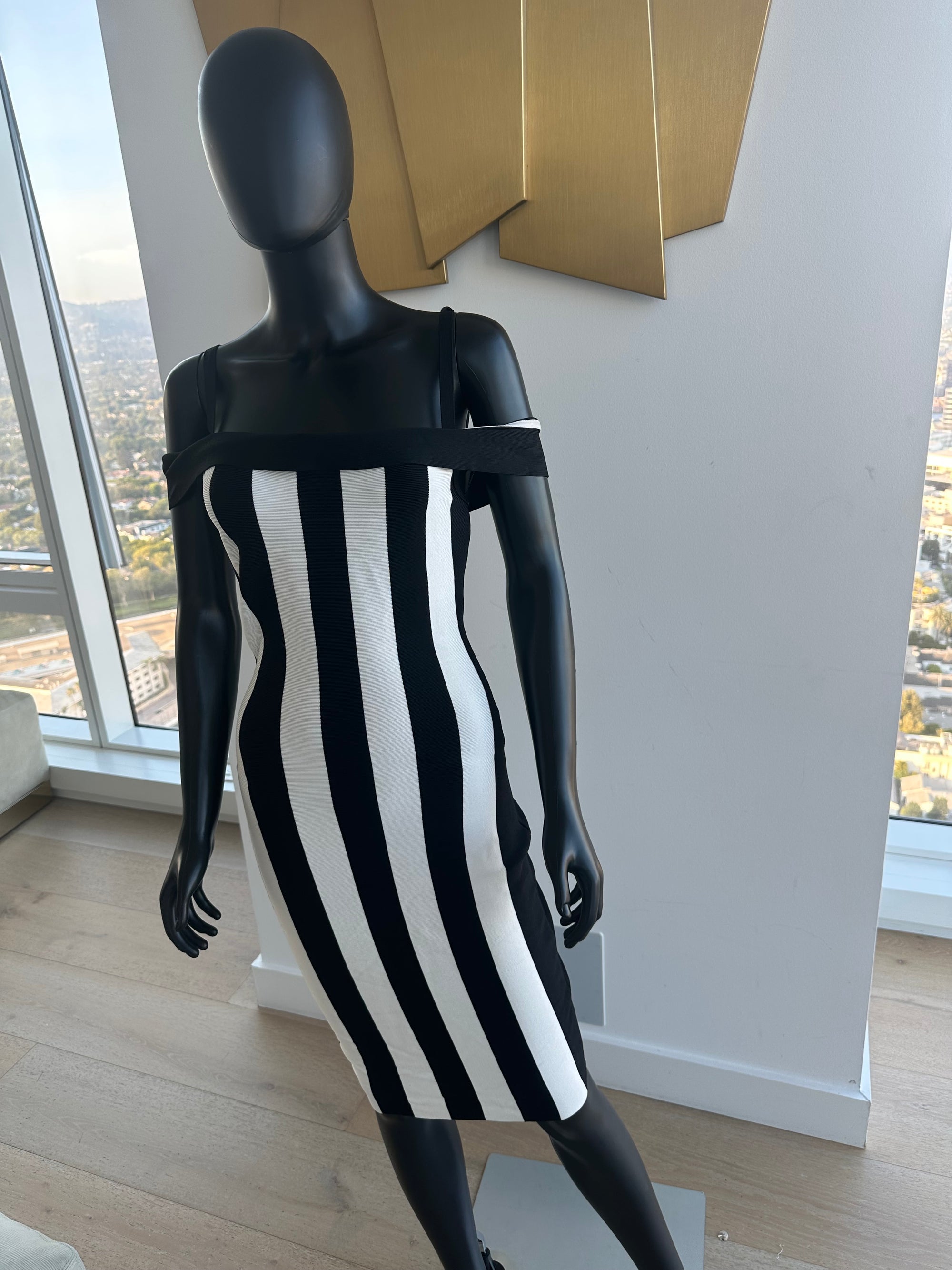 Black and White Stripe Dress. Small