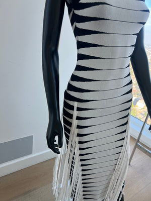 White and Black Stripe Dress! Small! New! Never Worn
