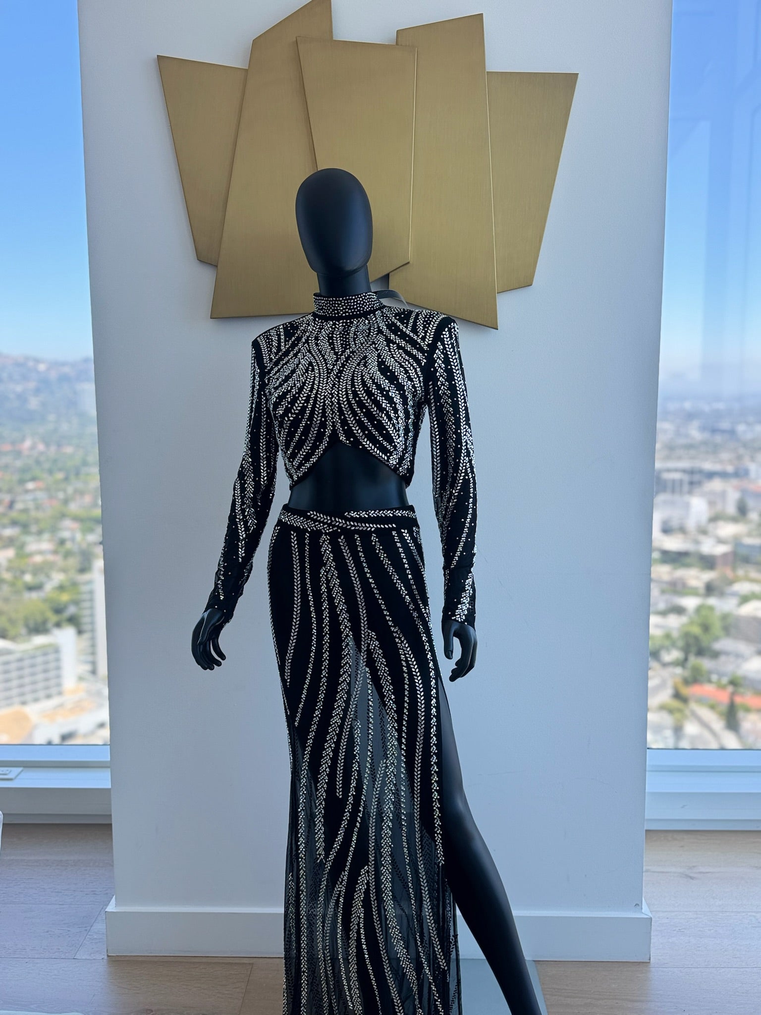Fabulous! 2 Piece Rhinestones and Black set. Medium