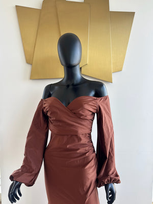 Brown Fitted Gown! New