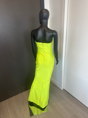 NEW! Chic Neon Green Strapless Bodycon Dress