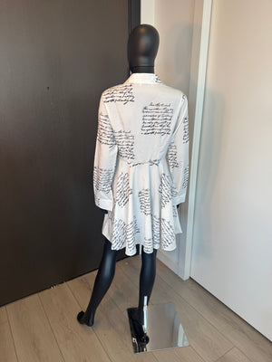 Chic White Button Down Dress Large