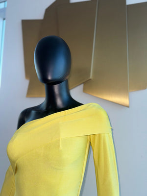 Very Tight Yellow Dress! XS