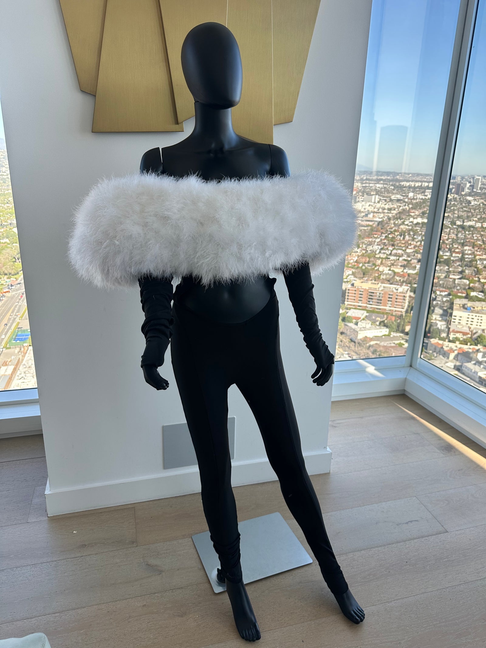 Bois Camp Black and White Fur Jumpsuit! Size Medium