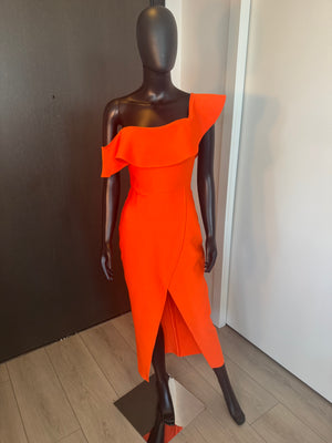 Chic Tangerine Sleeveless Dress Medium