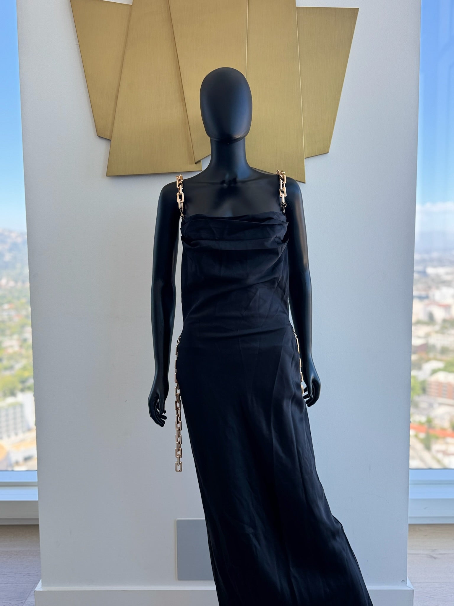 Black Long Dress with Chains Medium