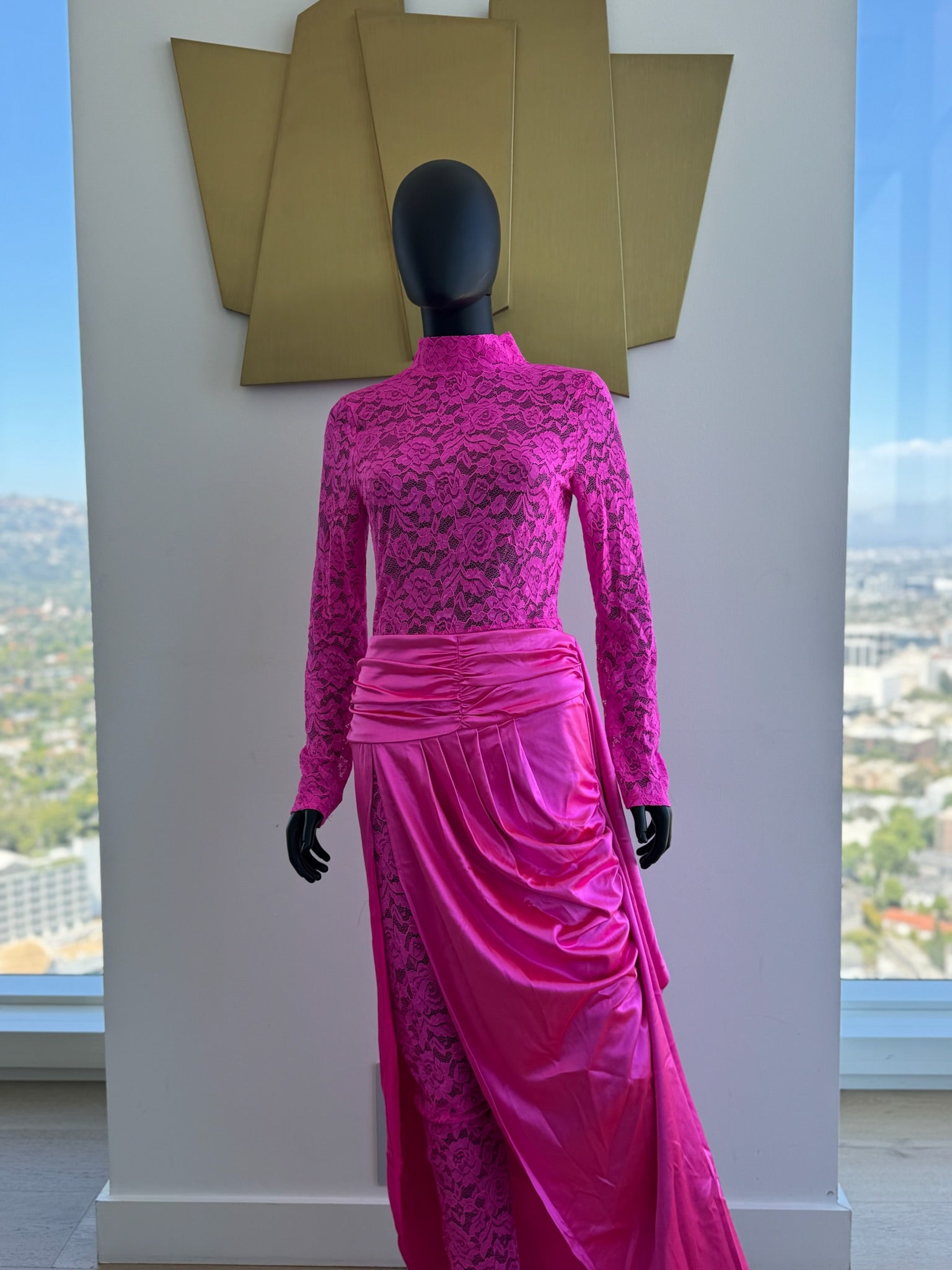 Pink One Piece with Skirt Medium