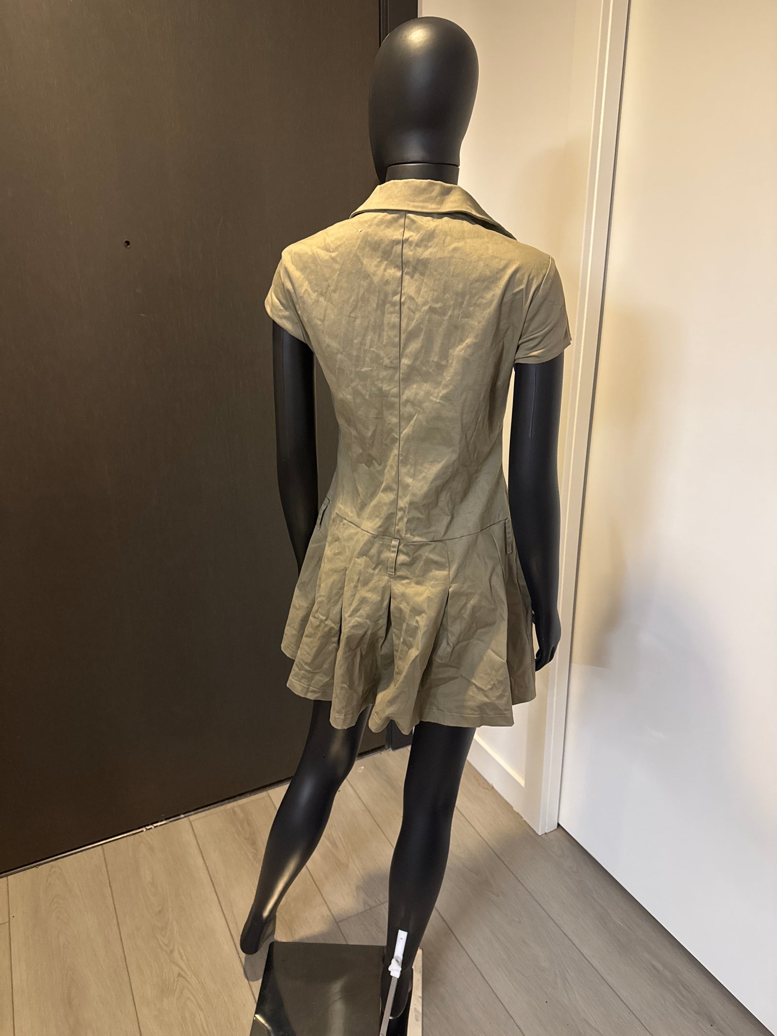 NEW!!! Cute Green Collard Khaki Dress Large