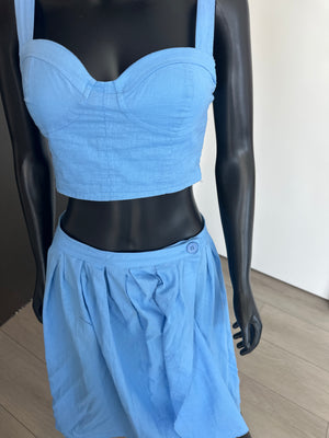 2 Piece Blue Skirt Set! Medium