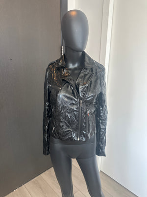 Cute Black Patten Leather Jacket XSmall
