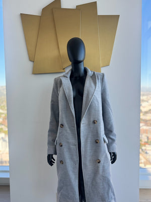 Grey Long Trench! Small