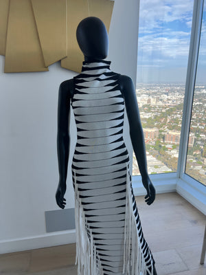 White and Black Stripe Dress! Small! New! Never Worn