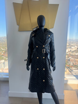 New! Black Long Trench! Small