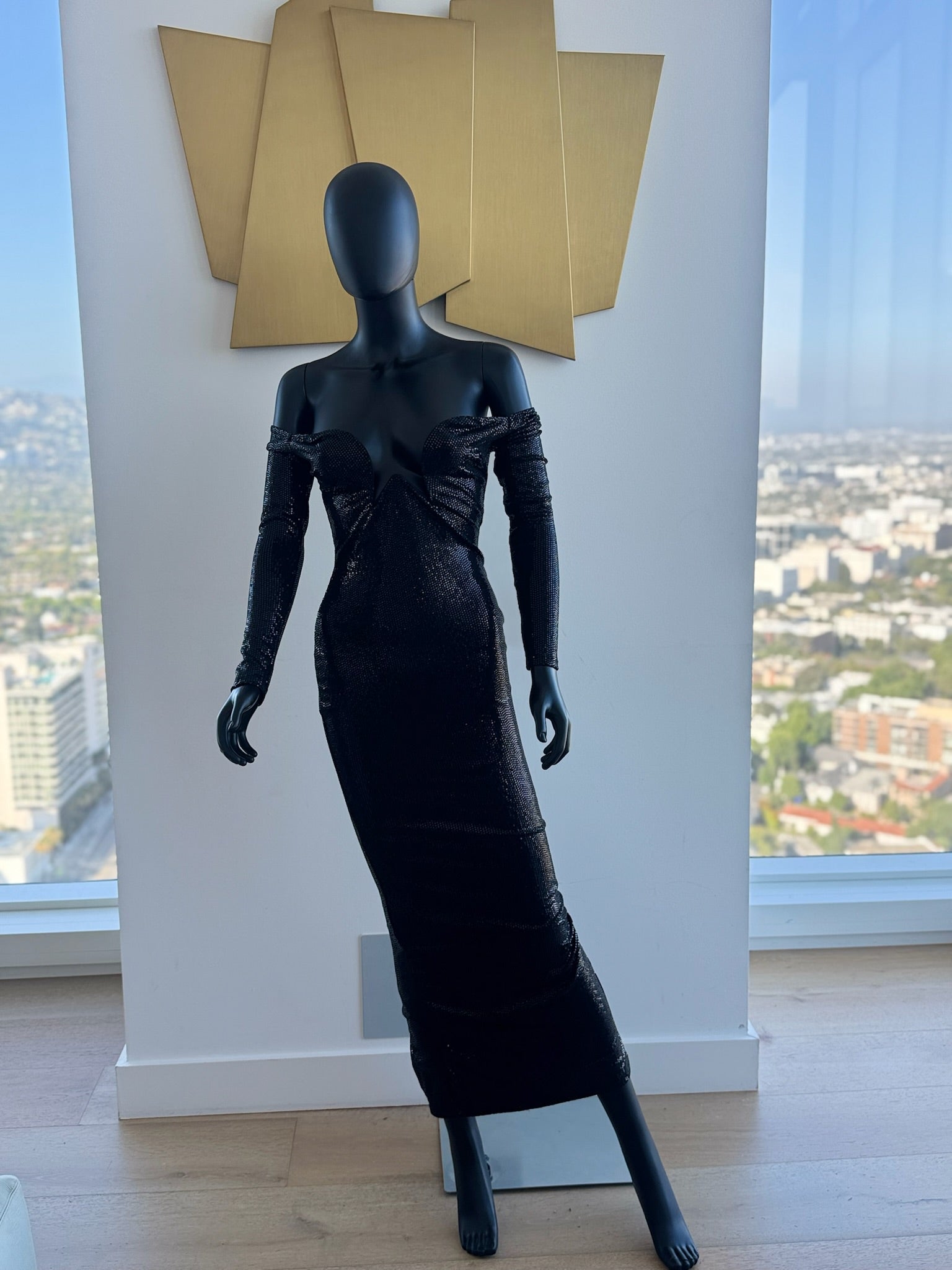 Black sequins dress. Medium