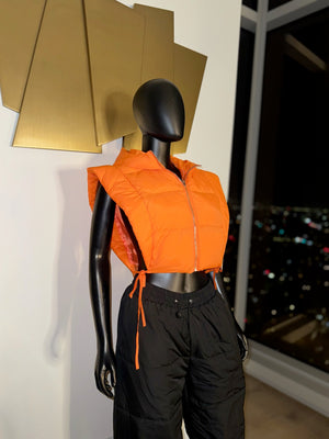Orange Vest Puff Coat