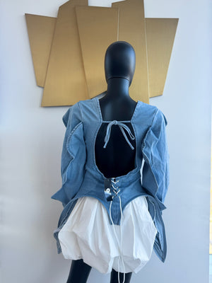 New! Medium Jean Top white dress