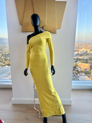 Very Tight Yellow Dress! XS