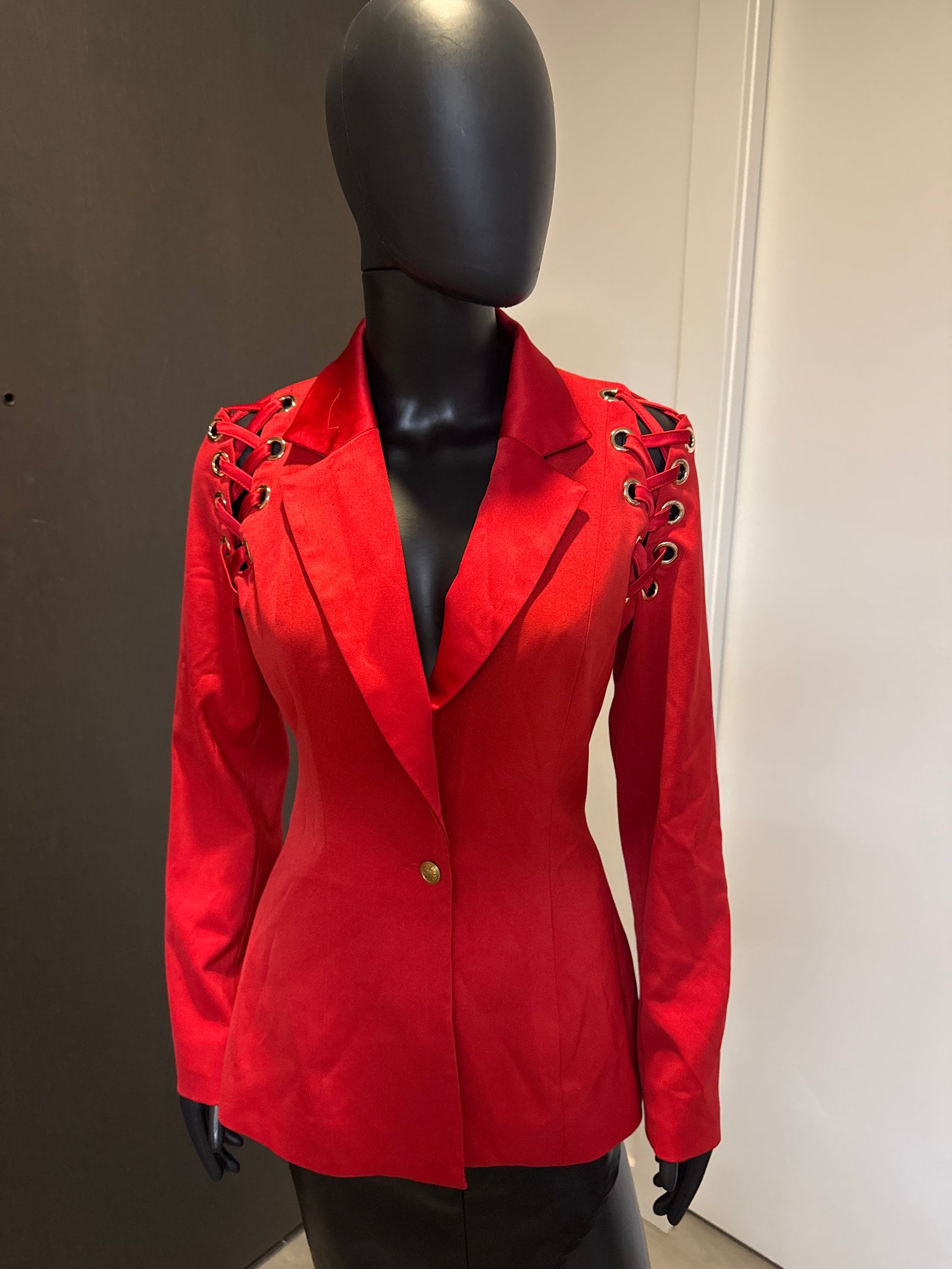 Cute Red Satin Blazer Small