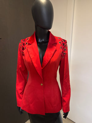 Cute Red Satin Blazer Small
