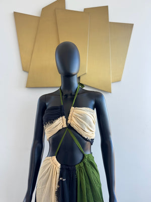 Black and Green Maxi-Dress! Small! New!