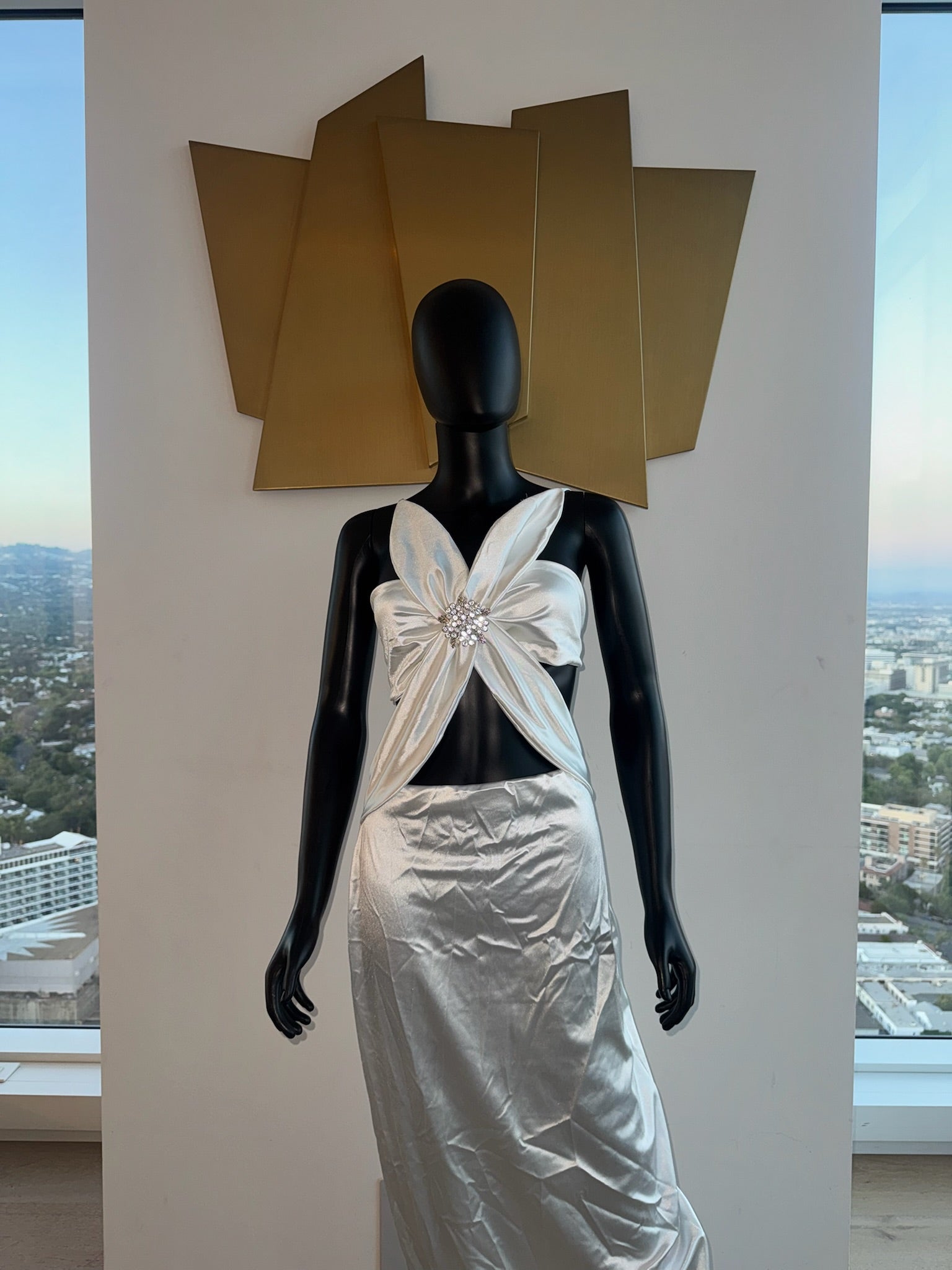 White Satin Dress! New! Medium