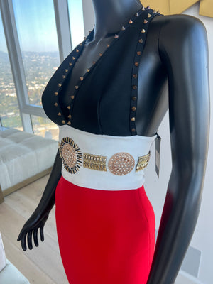 New! Details Red, Black and White Dress!