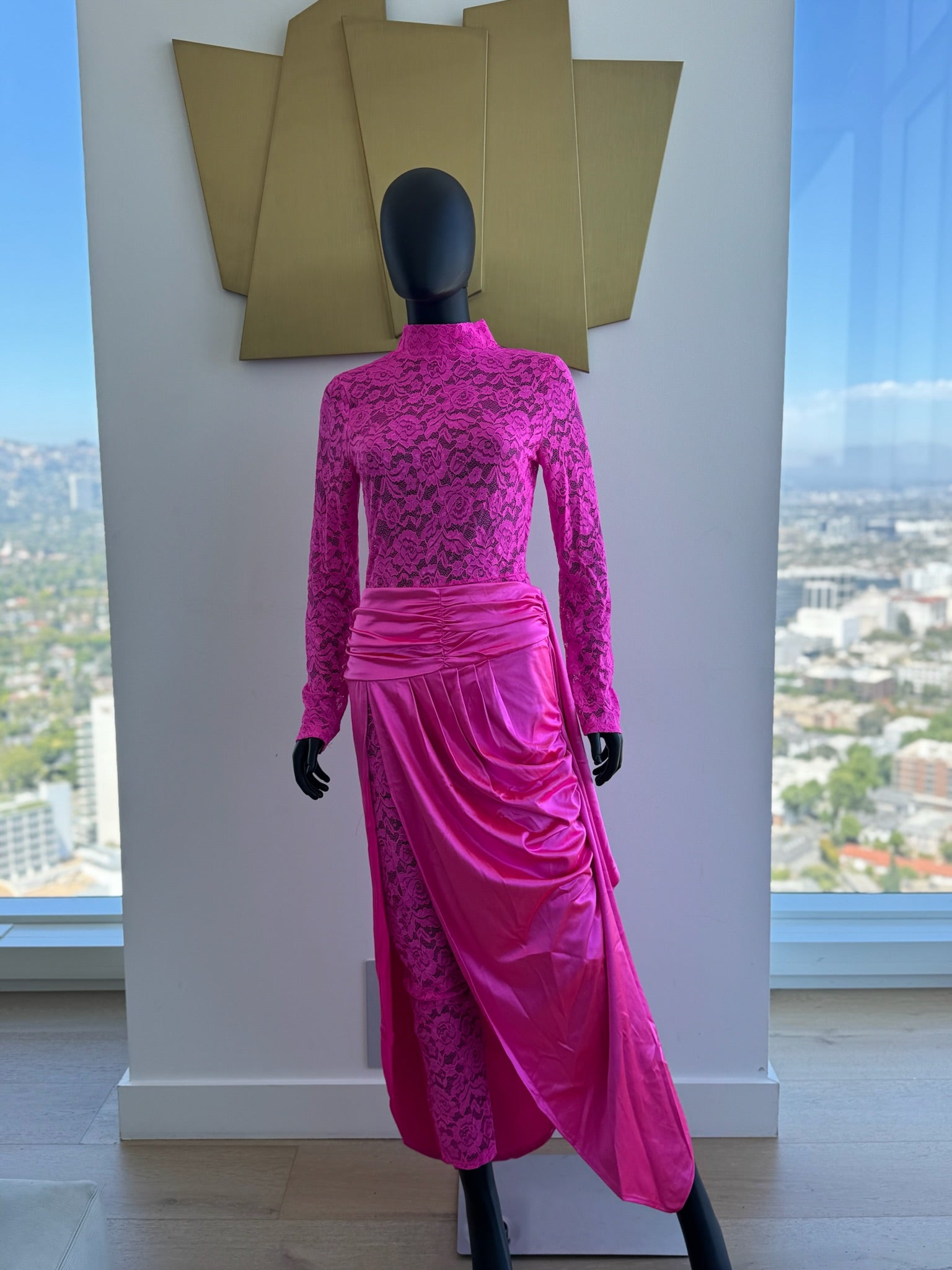 Pink One Piece with Skirt Medium