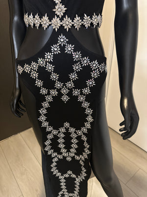 New! Very Sexy Black Dress with silver rhinestones! Medium