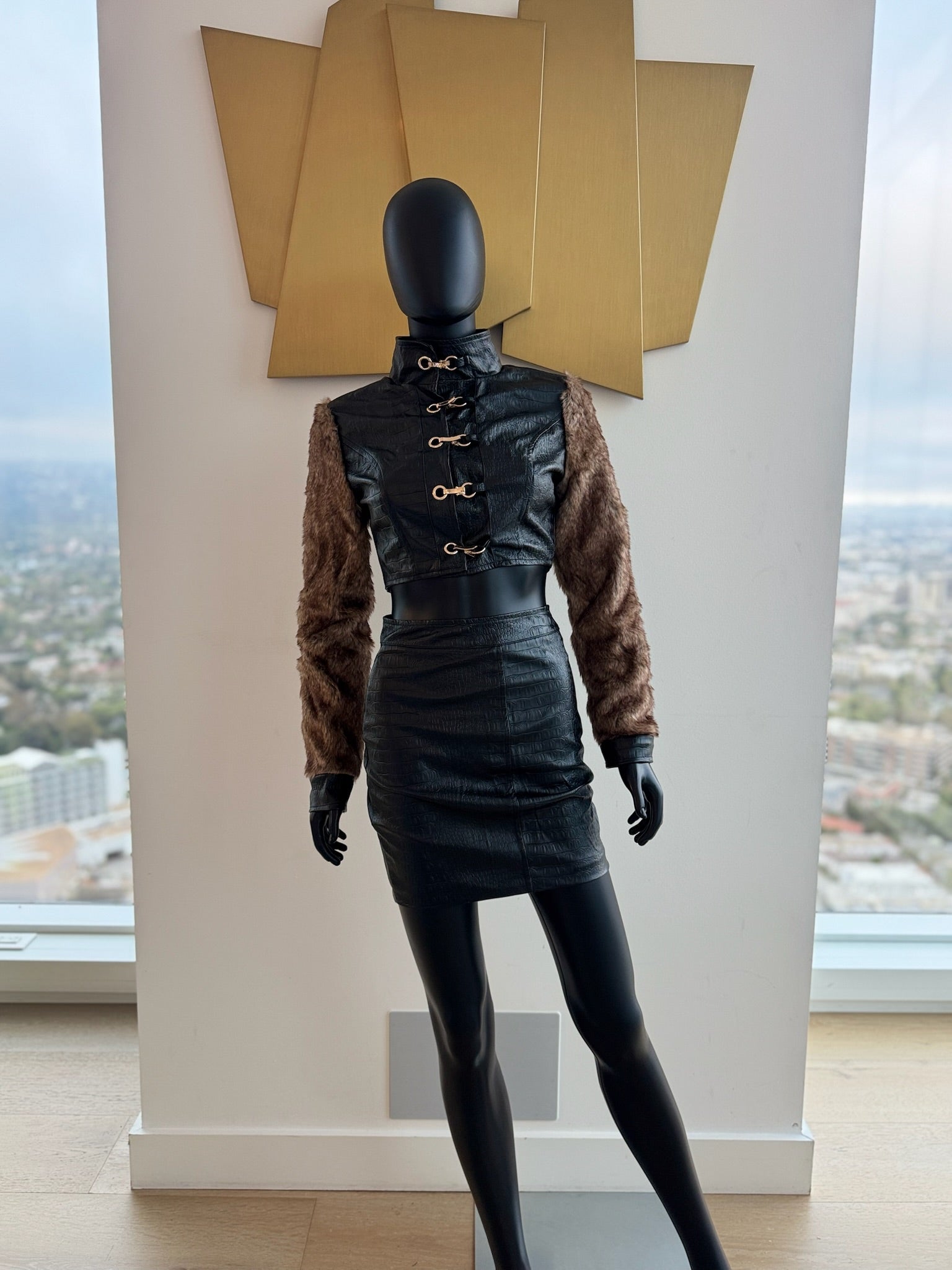 Pleather Skirt Set! New! Small