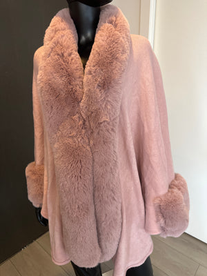 New! Pink Sweater Jacket with Fur! One Size Fits All!