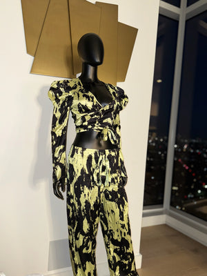 Two Piece set!! Yellow and Black! Small