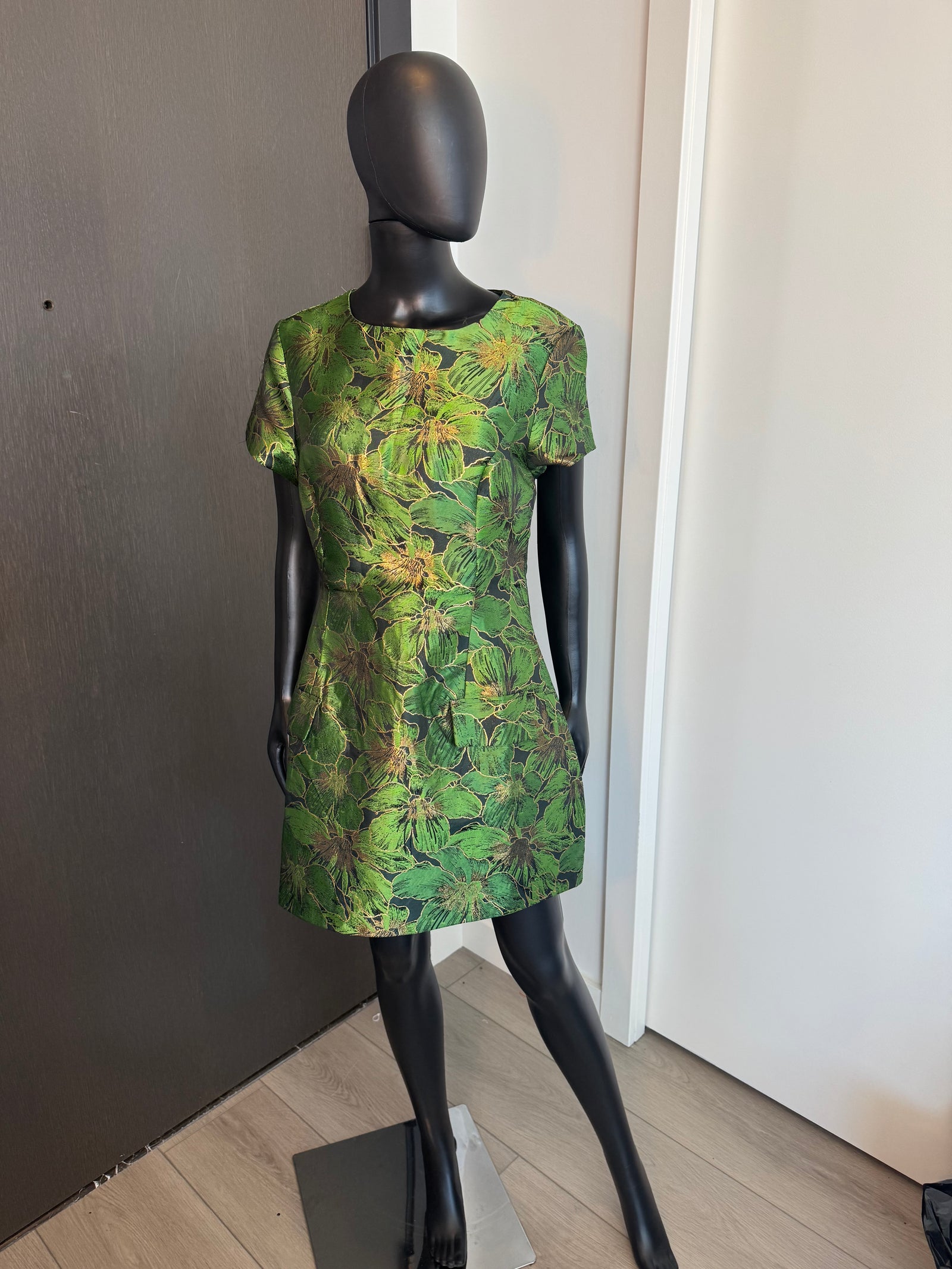 Beautiful Emerald Floral Dress Medium