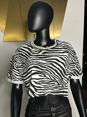 NEW! Zebra Crop Shirt! One Size fits all!