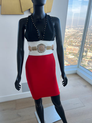 New! Details Red, Black and White Dress!