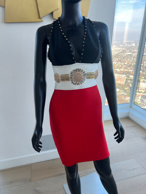 New! Details Red, Black and White Dress!