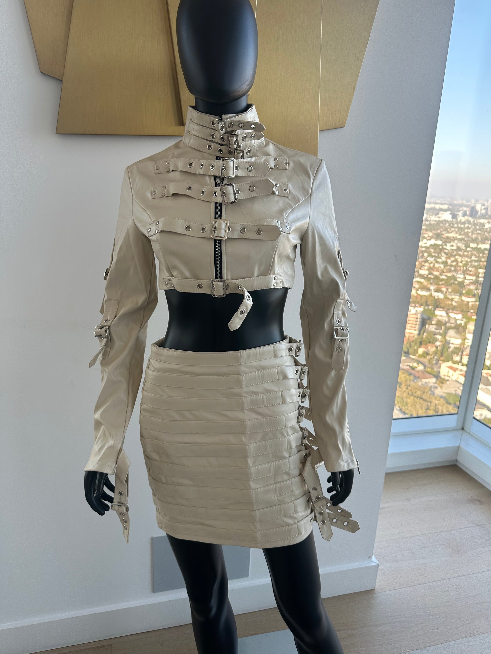 2 Piece Beige skirt set