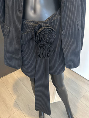 New! 2 Piece black blazer set! Flower skirt! Medium