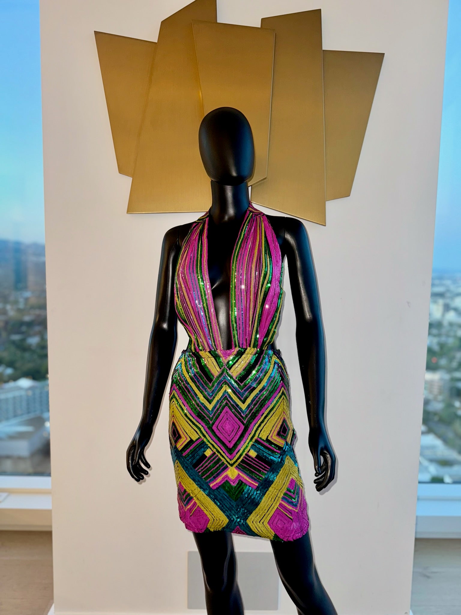 Backless Mutli-Color Dress! Medium! New!