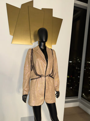 Beige Chain Blazer! Small