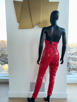 New! Sexy! Pleather Red Jumpsuit! Medium