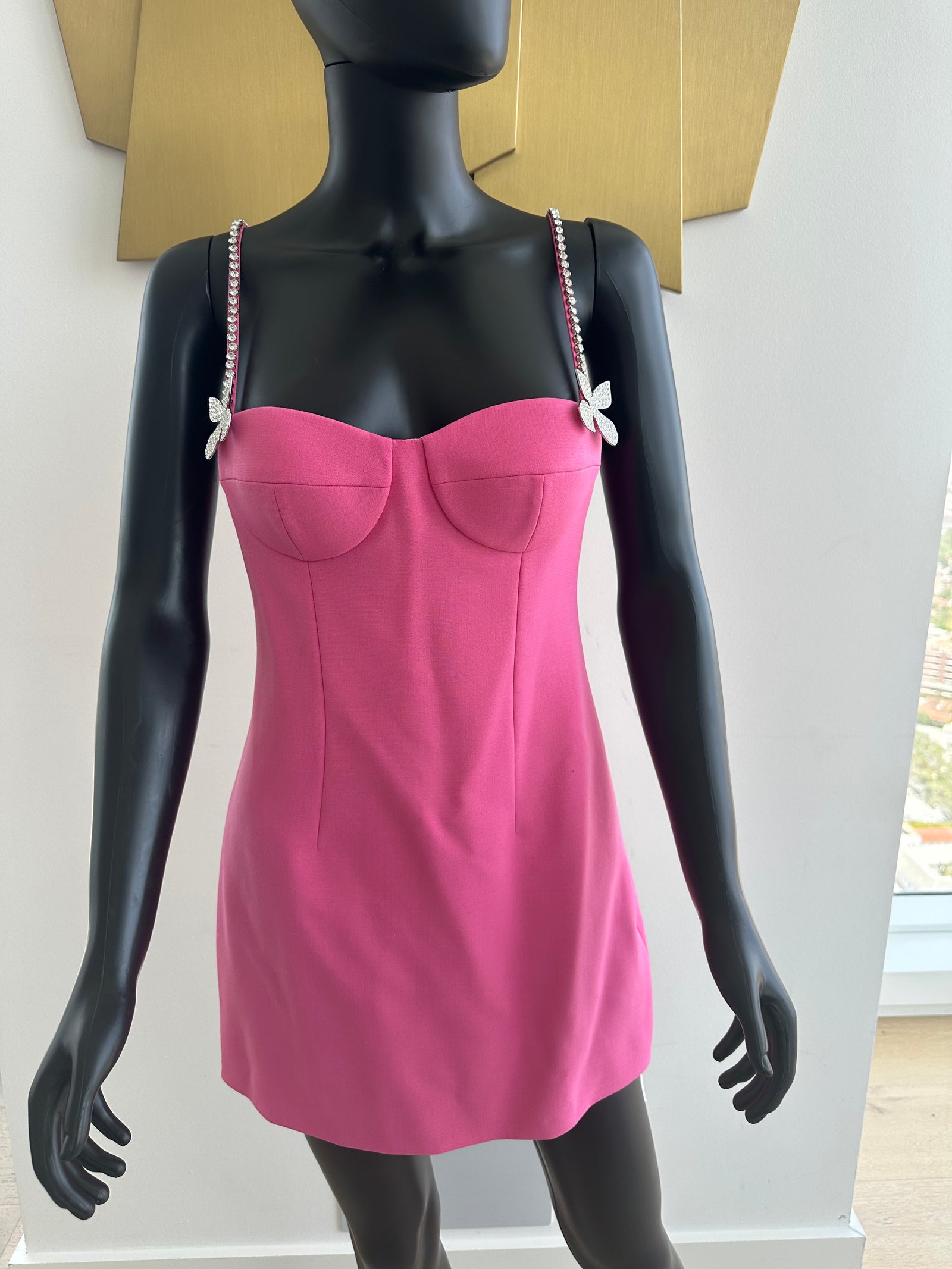 Area Pink Crystal Butterfly Dress