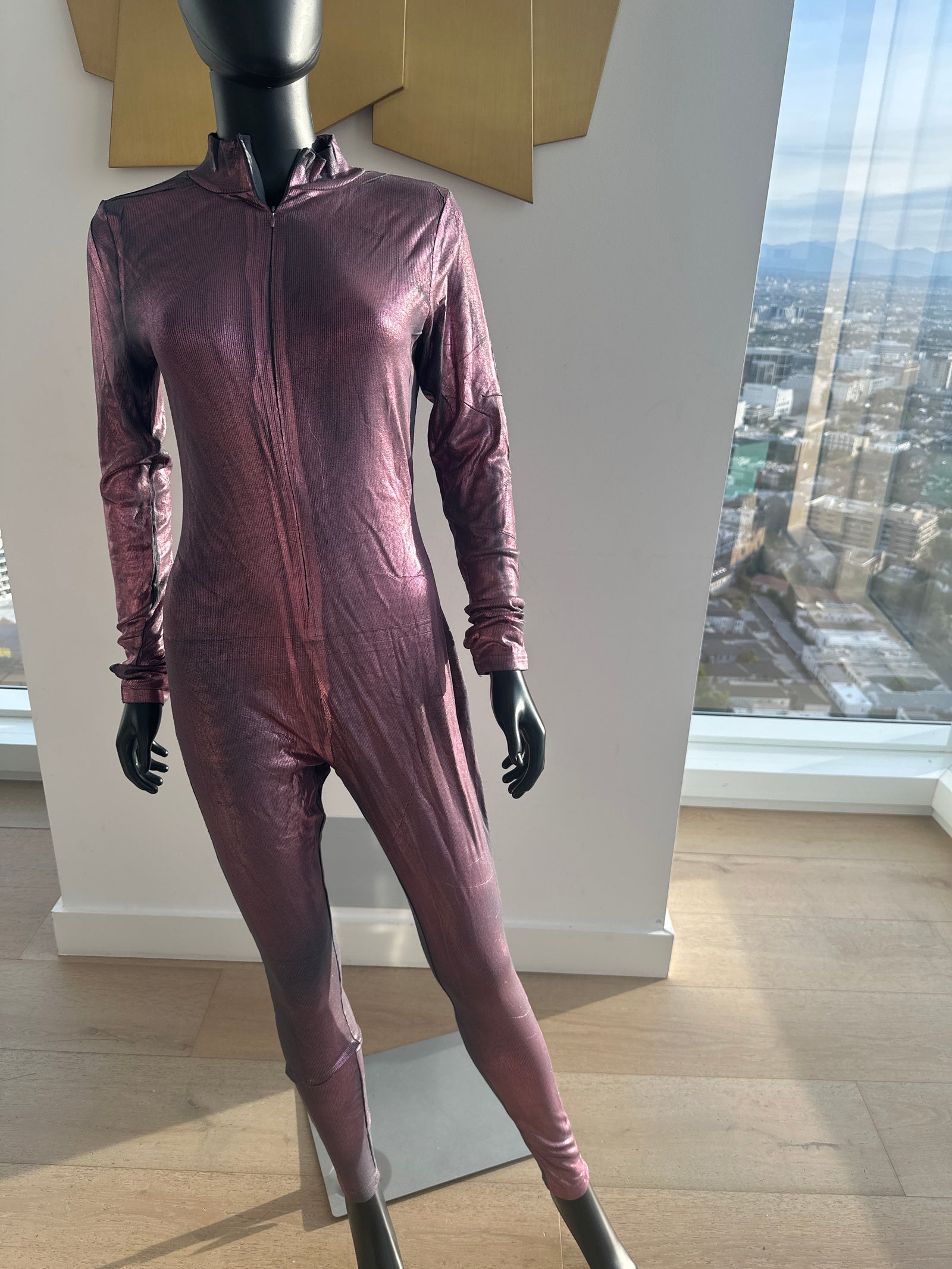 New! Purple Metallic Jumpsuit! Medium