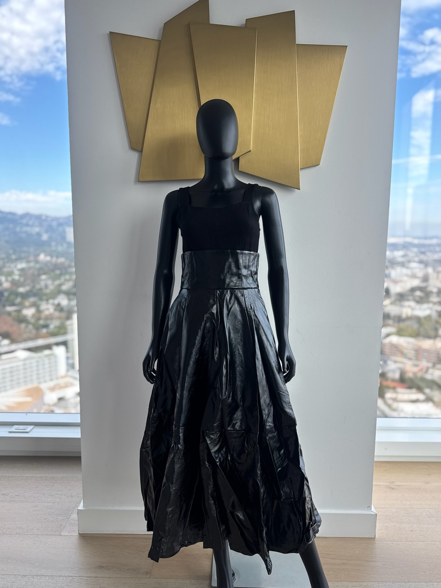 Chic! Black Pleather Dress! New