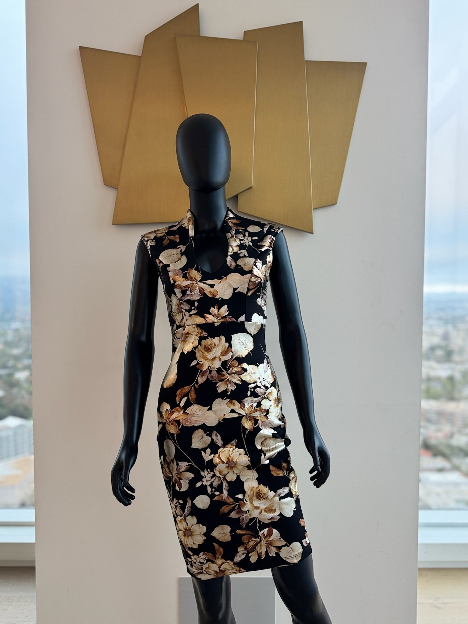 Small Black and Tan Cocktail Dress!