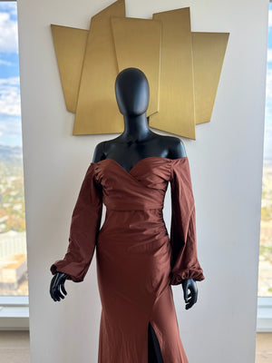 Brown Fitted Gown! New